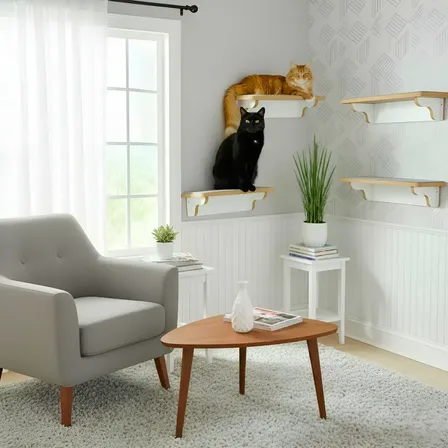 Prateleiras Para Gato Em Mdf 15mm Laminado Reforçado 4 Peças