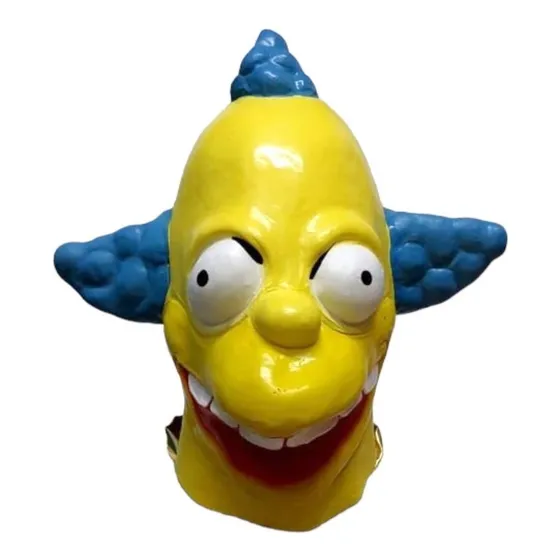 Mascara Del Payaso Krusty Los Simpson Color Amarillo/Azul