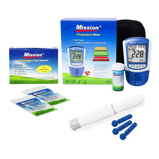 Kit Para Detección De Lípidos - Medidor, Tira reactivas, Lancetas y Portalancetas - Mission