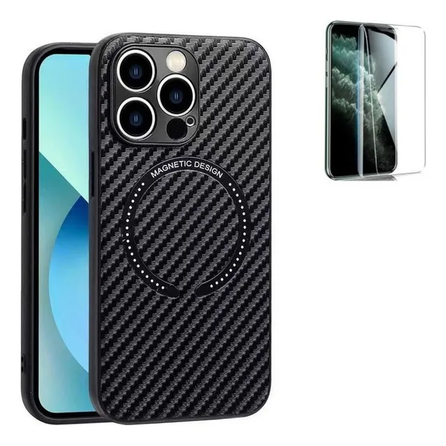 Funda For Carga Inalámbrica Fibra Carbono For iPhone