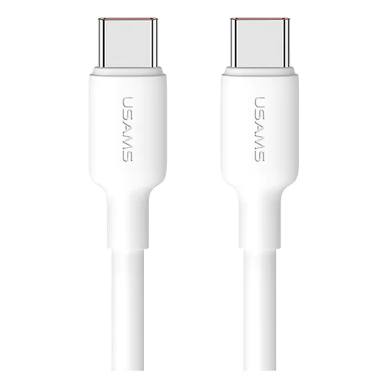 Cable Usams White USB tipo C a tipo C Pd, 100 W, 3 metros, blanco