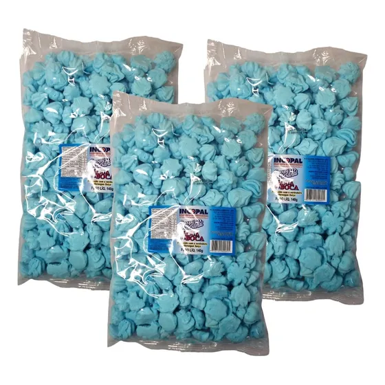 Mini Suspiros Caseiro Água Na Boca Merengue Suíço 420g Azul