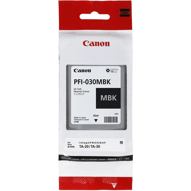 Tinta Negra Mate 55ml (pfi-030mbk) Para Canon Imageprograf