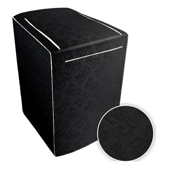 Capa Máquina Lavar Roupas Ziper 10 11 12 13 14 15 16 17 18kg Cor Preto