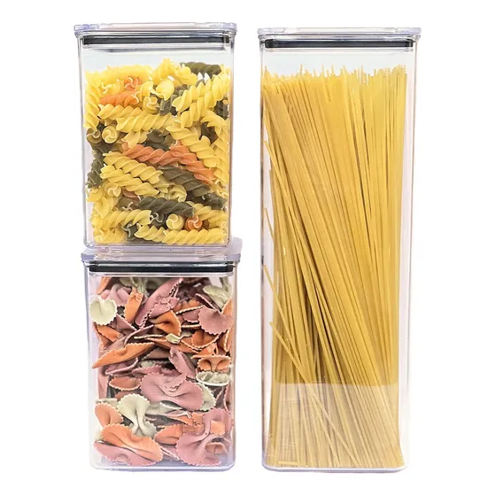 Kit 3 Potes Hermético 1,1  2,3l Armazenar Alimento Organizar