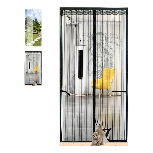 Cortina Magnética De Malla Mosquitera Para Puertas 90x215 Cm