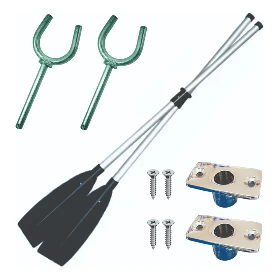 Remos De Aluminio De 7 Pies (2,13mts) + Toletes + Toleteras