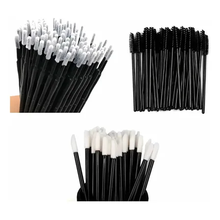 100 Escovinha Descartável 100 Aplicador 100 Microbrush Preto - Miss Cosméticos