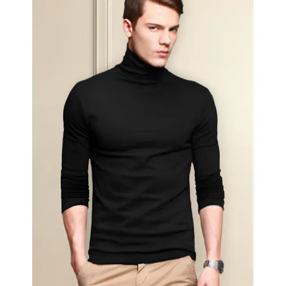  Camiceta Polar Con Cuello Alto Hombre Beatle Manga  Larga 