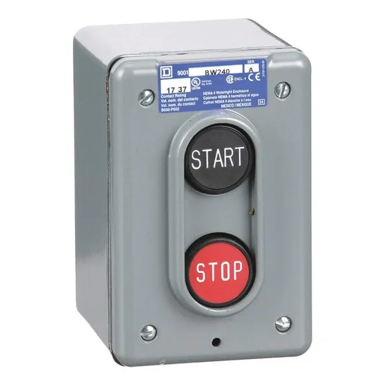 Botonera Arranque Paro 600v 5a Nema 4 Square D 9001bw240 color gris