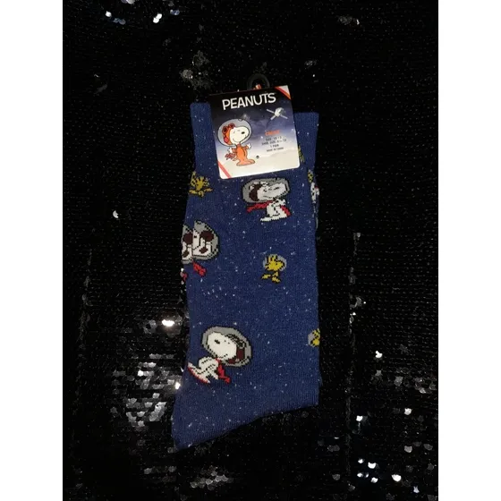 Medias Snoopy Peanuts Original Espacio Nasa Azul Moda Nueva