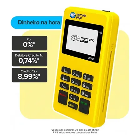 Maquininha De Cartão Mercado Pago Point Mini Nfc 2 Bluetooth