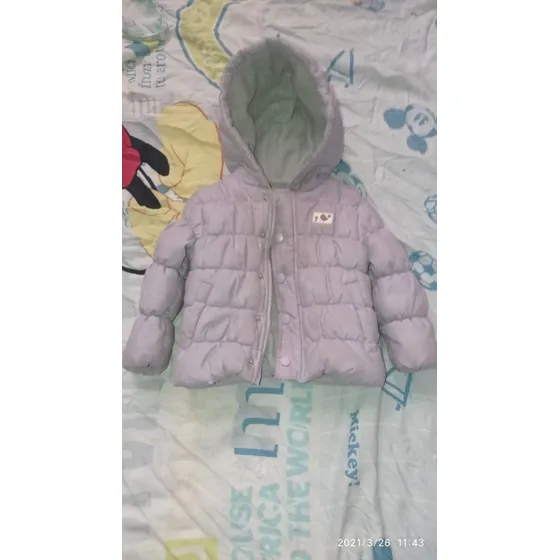 Chaqueta Impermeable Con Gorro Niña Usado