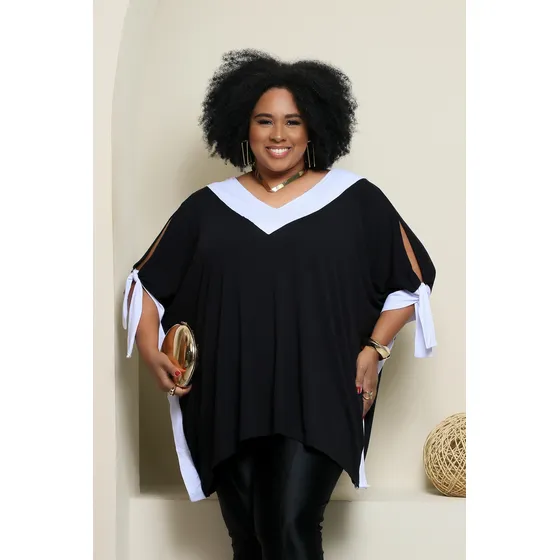 Blusa Kaftan De Malha Plus Size