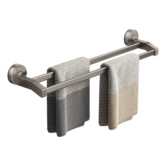 Porta Ventosa Toalheiro Duplo Banheiro Sem Furação 60cm