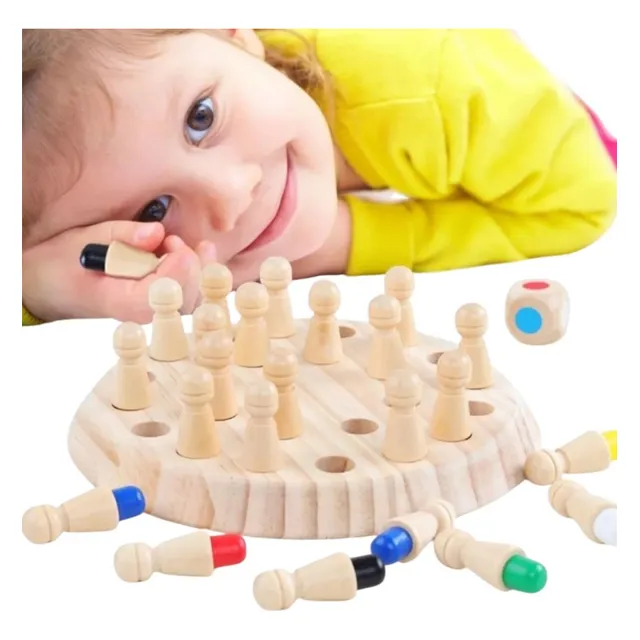 Juego De Mesa Ajedrez De Memoria Didáctico En Madera Muymo®