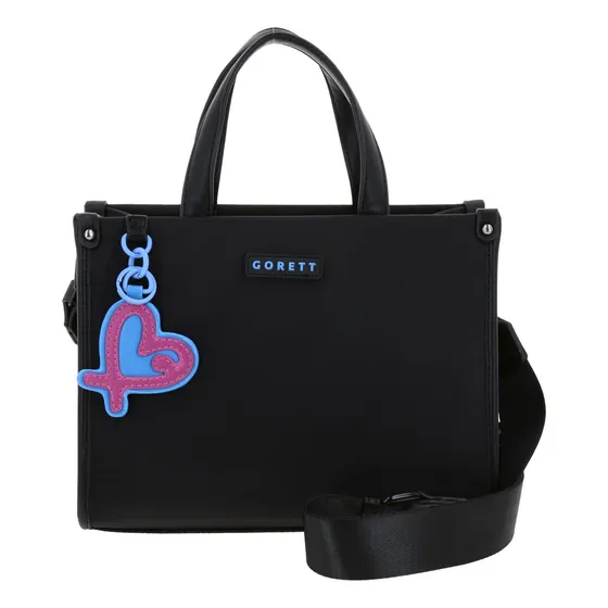 Bolso Chico Satchel Barbie Gorett Tay Color Negro Para Dama Acabado De Los Herrajes Níquel Diseño De La Tela Liso