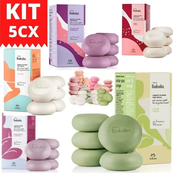Combo 5 Cx De Sabonete Tododia Natura Feminino Masculino