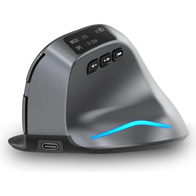 Mouse Vertical Zelotes F-26C Bluetooth Con Pantalla Inalambrico Recargable