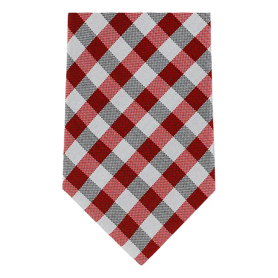 Corbata Brera A Cuadros Vichy Scappino De Seda 380 Color Rojo Diseño De La Tela Cuadrado