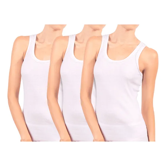 Pack X3 Camisetas Sin Mangas Sweet Cotton - Blanco
