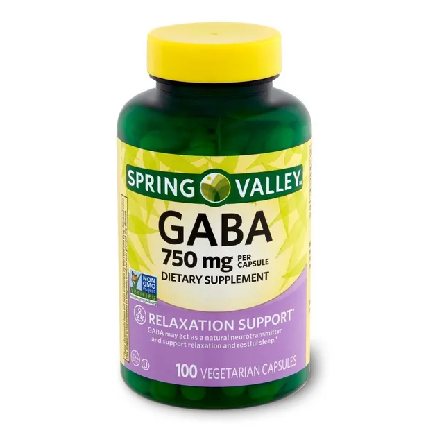 Gaba 750 mg 100 cápsulas Spring Valley importadas de EE. UU.