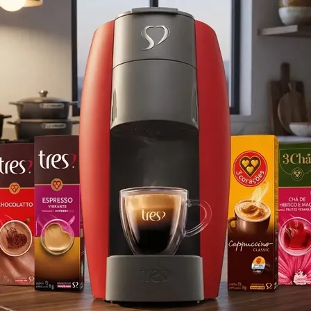 Cafeteira Espresso Lov Automática Vermelha 3 Corações Vermelho