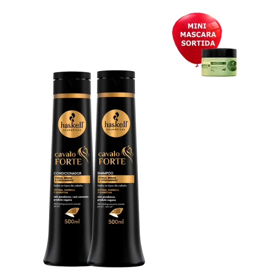 Kit Haskell Cavalo Forte Shampoo E Condicionador Cresce Pelo