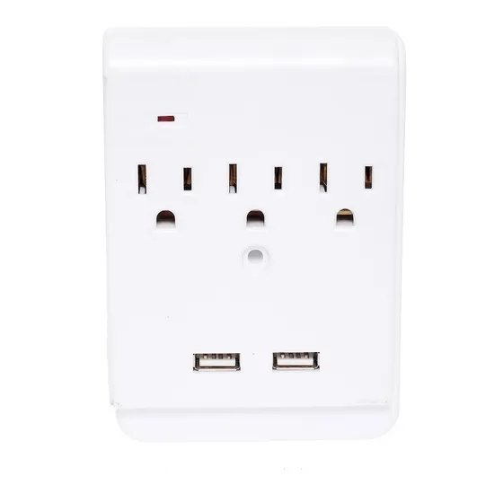 Multicontacto Triple Con 2 Entradas Usb Blanco Nom Igoto