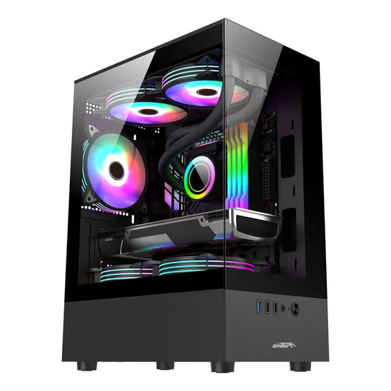Gabinete Sentey H10 Lateral/frente Transparente Argb Negro