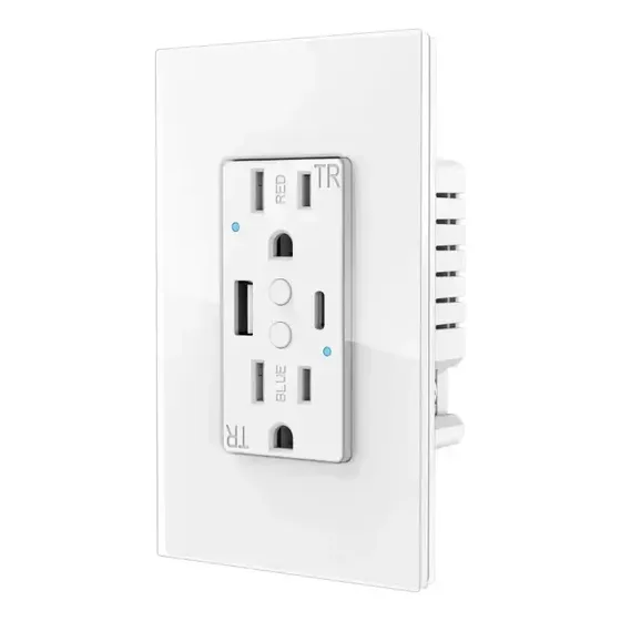 For Melery Double Smart Plugs Wifi Usb-c Pd 30w Branco