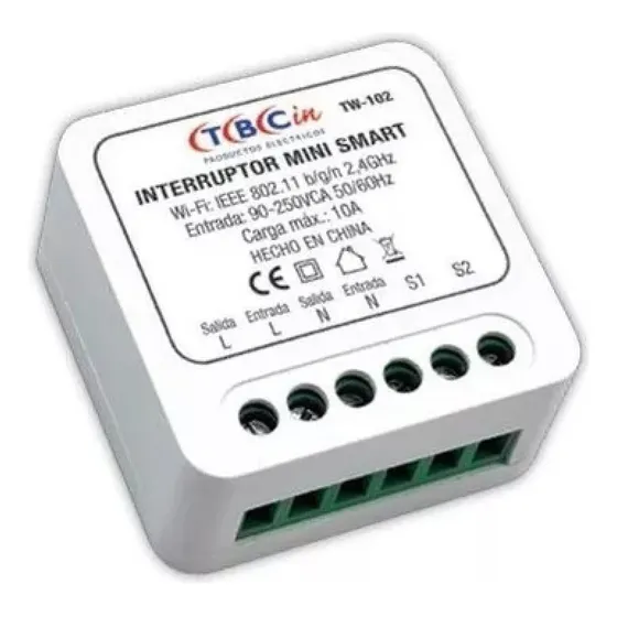 Mini Interruptor Inteligente Wi-fi Smart 220vca 10a Tbcin Color Blanco