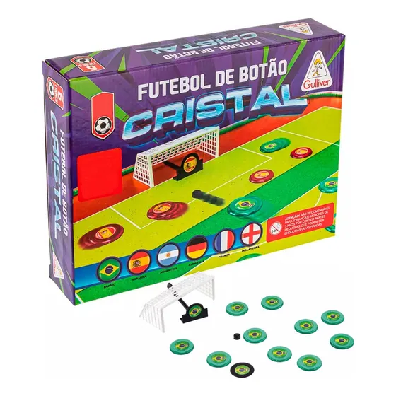 Jogo Futebol De Botão Cristal Gulliver 6 Seleções Time Mundo