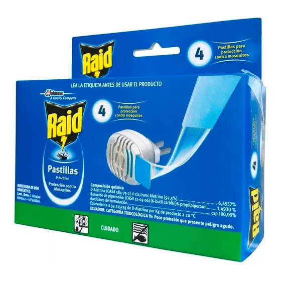 Raid Vaporizador Electrico 1 Unidad Eléctrica + 4 Pastillas