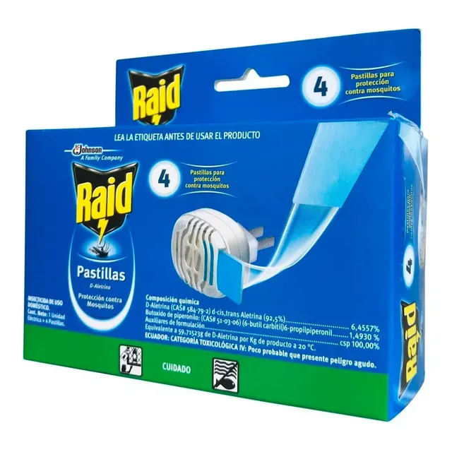 Raid Vaporizador Electrico 1 Unidad Eléctrica + 4 Pastillas