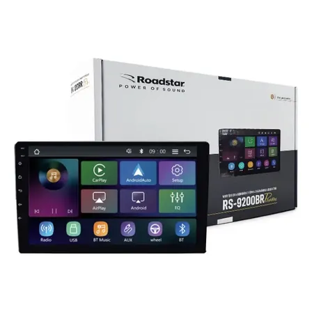 Multimídia Mp5 9' Roadstar Rs9200br Pro Line Carplay Sem Fio Cor Preto