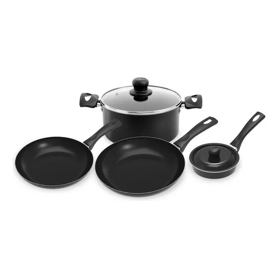 Bateria 6 Piezas Antiadherente Smart Imusa Color Negro