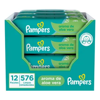 Kit De Lenços Umedecidos Aroma De Aloe Vera Com 576 Unidades Pampers Kit De Lenços Umedecidos Aroma De Aloe Vera Com 576 Unidades Pampers