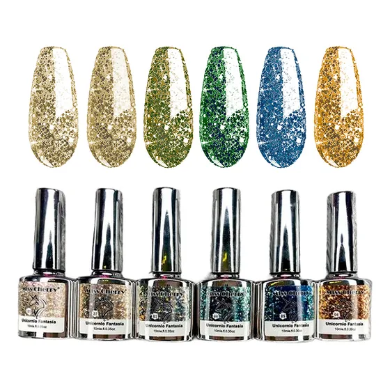 Miss Cherry Gel Esmalte Semipermanente Uñas Unicornio 6 Pzs