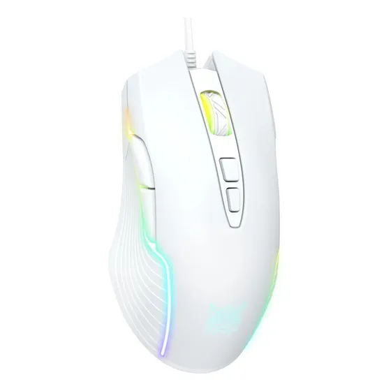 Mouse Gaming Alambrico Onikuma Cw905 Blanco Rgb 6400 Dpi