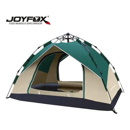Barraca Pop Up Joyfox Para 3 Pessoas Impermeável E Automática - Verde E Branco Verde-escuro-branco