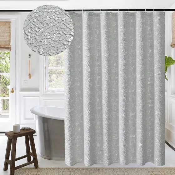 Gibelle Cortina Ducha Larga 72 X 78  Tela Texturizada 3d