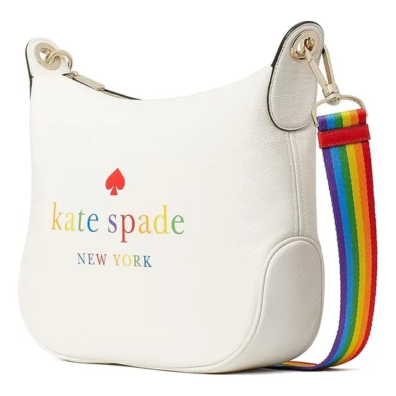 Kate Spade Original Bolso Cruzado De Cuero Blanco, 2 Correas