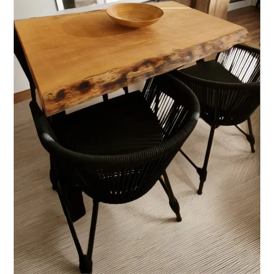 Mesa Madeira Maciça Pequiá Com Borda Orgânica 1.80x0.90