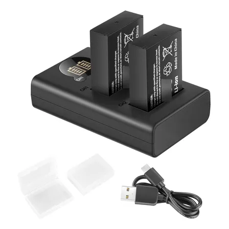 Azulamar Lp-e17 2x Batería Y Cargador P/ Canon R50 R100 R10