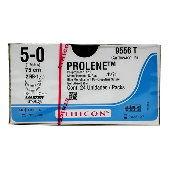 Sutura Prolene 5-0 Polipropileno Ref: 9556t Ethicon. C/24 Pz