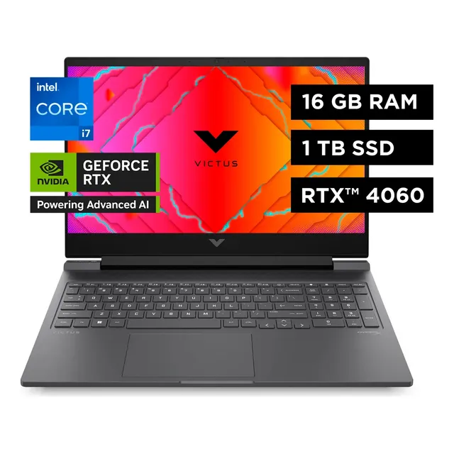 Notebook HP Victus 16-r1015la Intel Core i7 16GB RAM NVIDIA GeForce RTX 4060 1TB SSD 16.1"