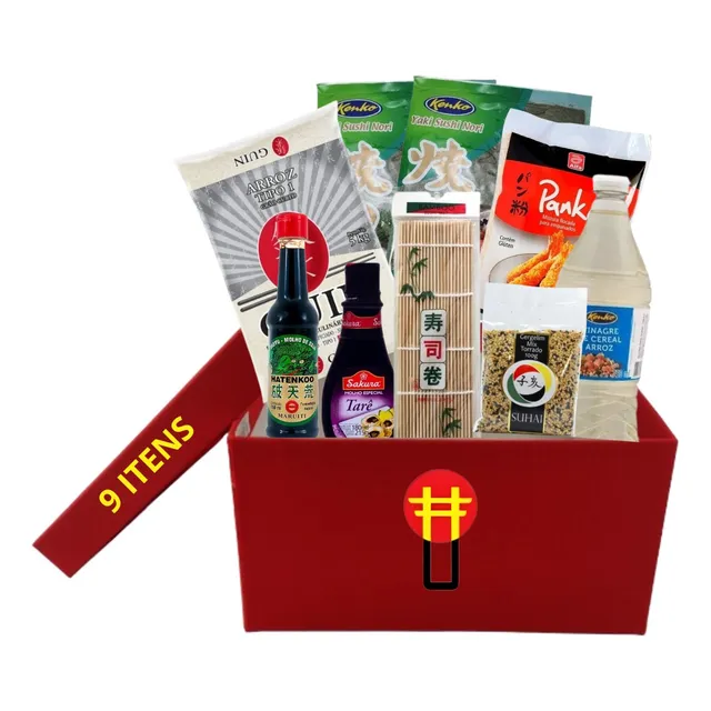 Kit Sushi Hot Roll Oriental Para Preparo Com 9 Itens 