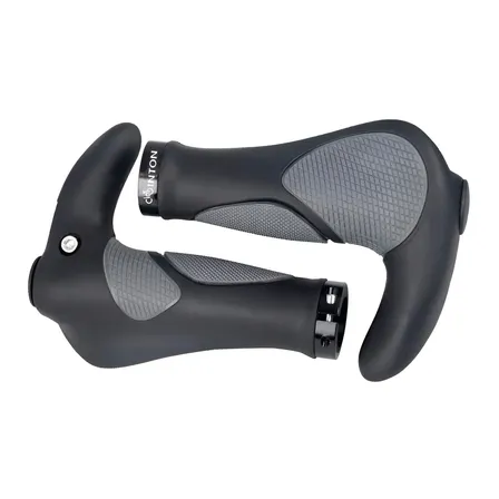 Manopla Com Trava Modelo Ergonômica Confort Com Bar End Cor Preto