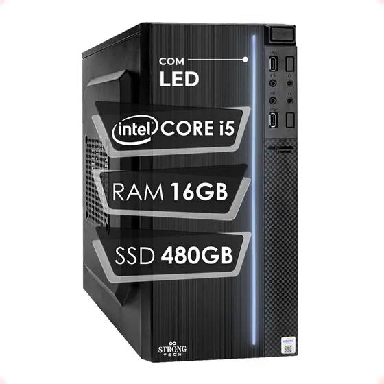 Pc Computador Cpu Intel Core I5 16gb Ssd 480gb Strong Tech